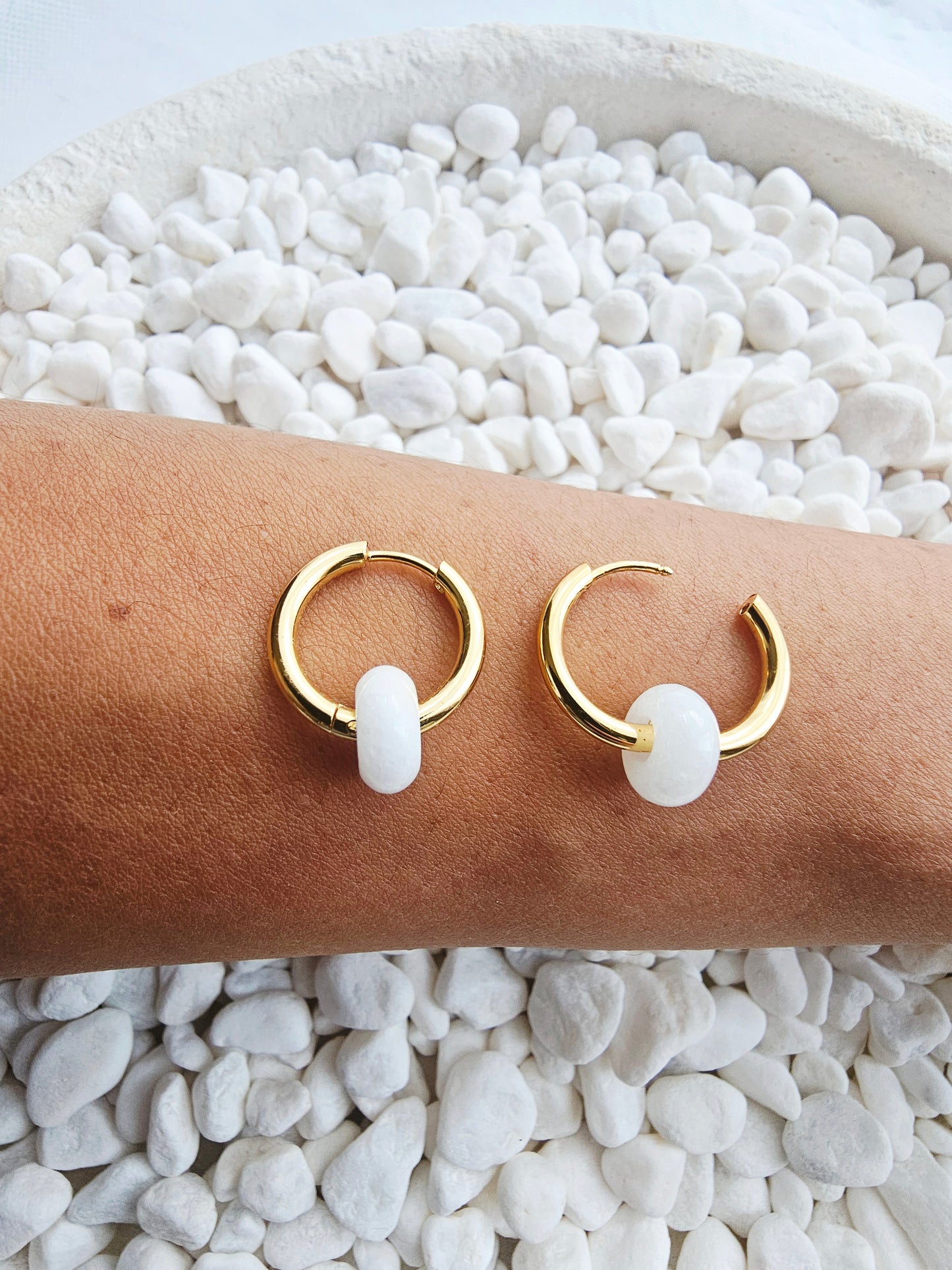 BOUCLES D'OREILLES | jade blanche