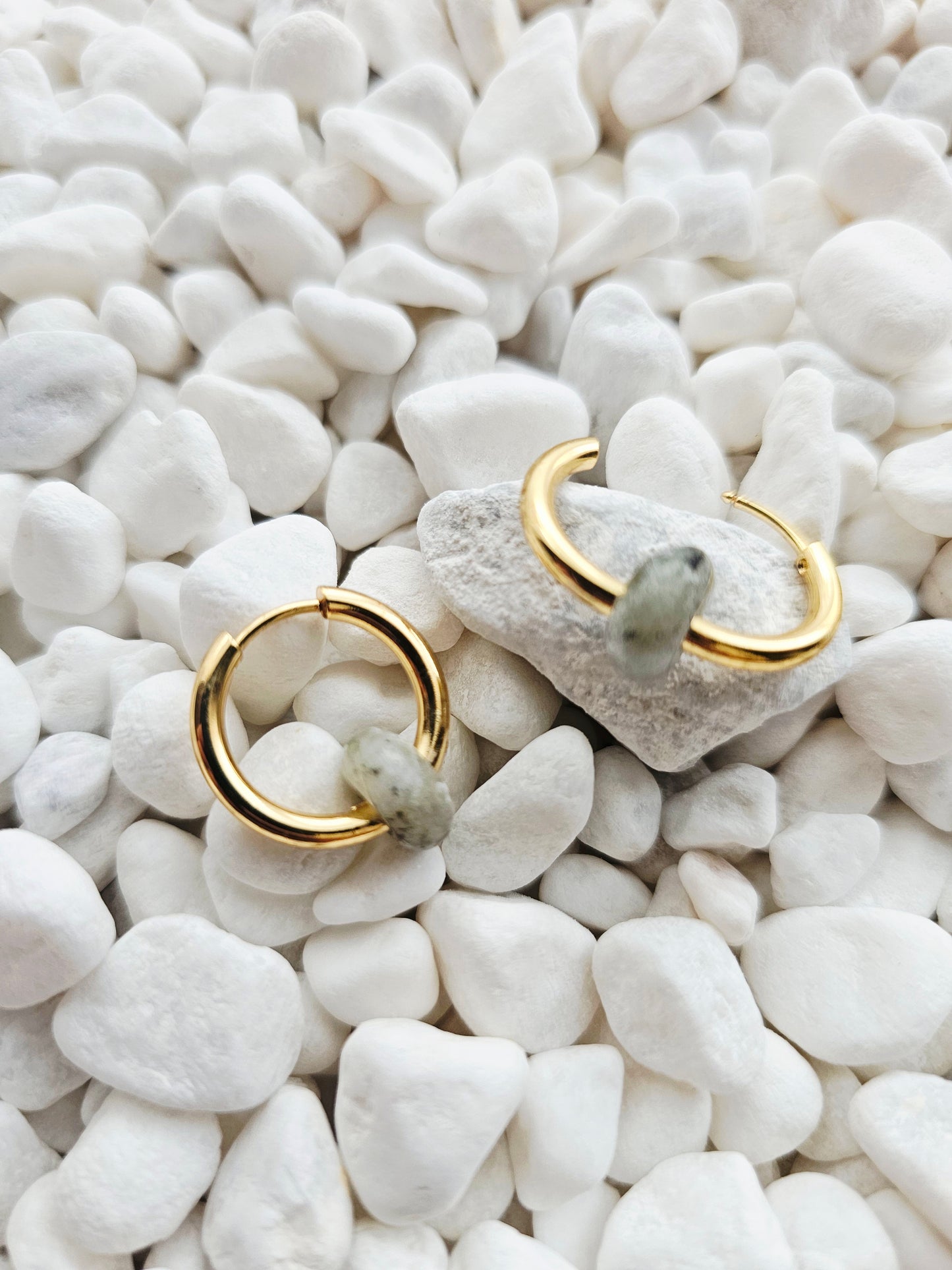 BOUCLES D'OREILLES | labradorite grise