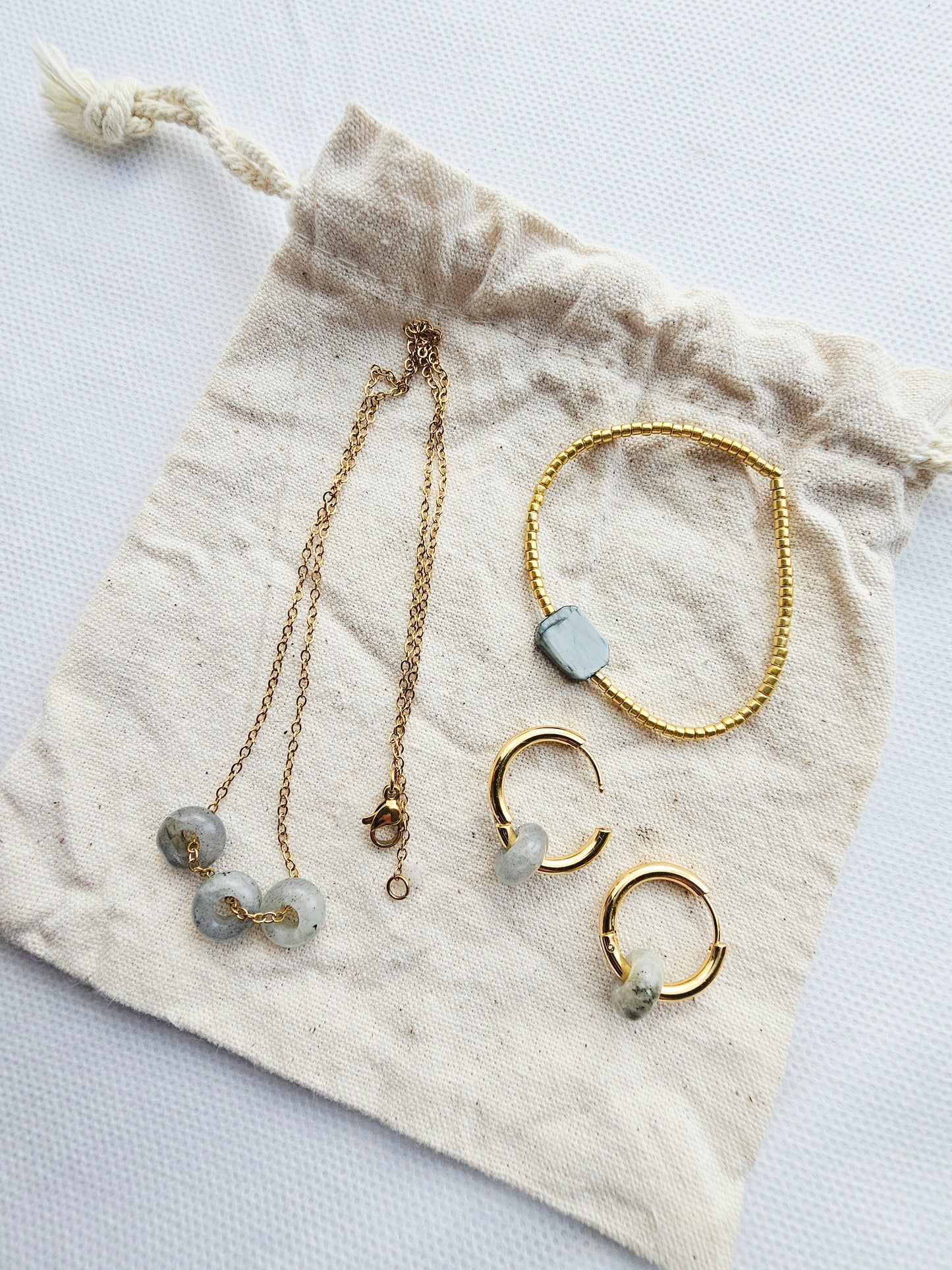 COLLIER | labradorite grise