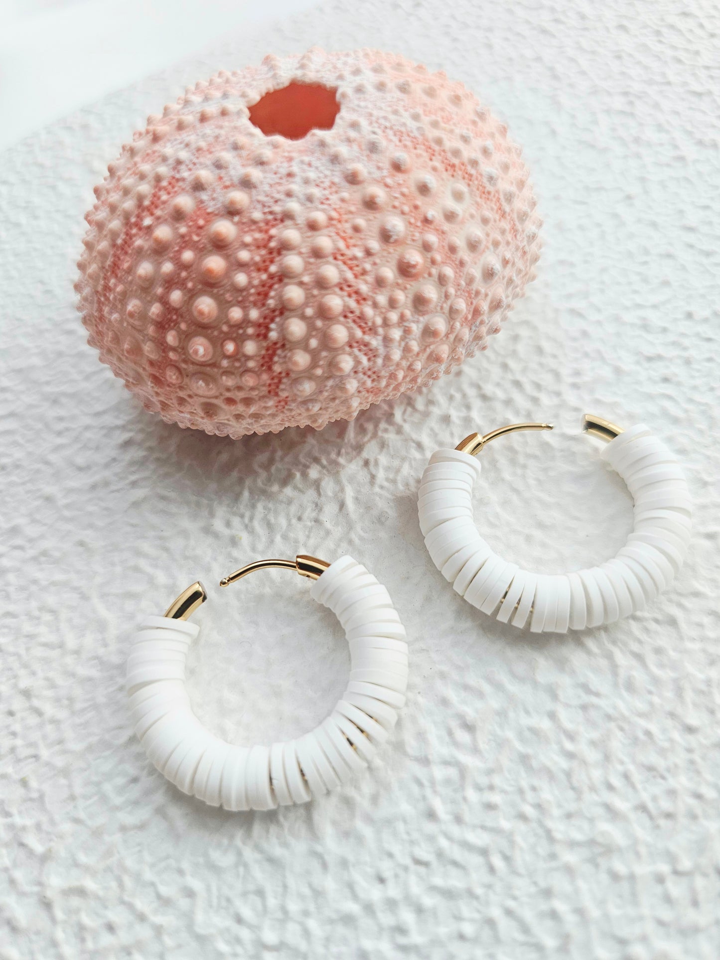 BOUCLES D'OREILLES | polymere blanche
