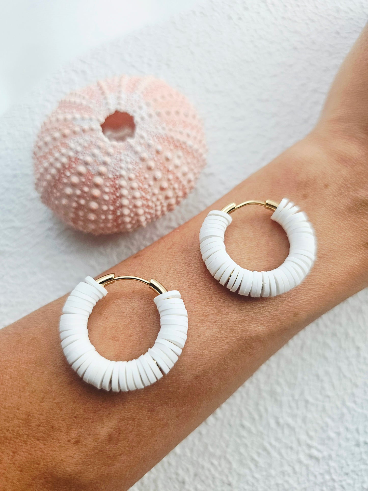 BOUCLES D'OREILLES | polymere blanche