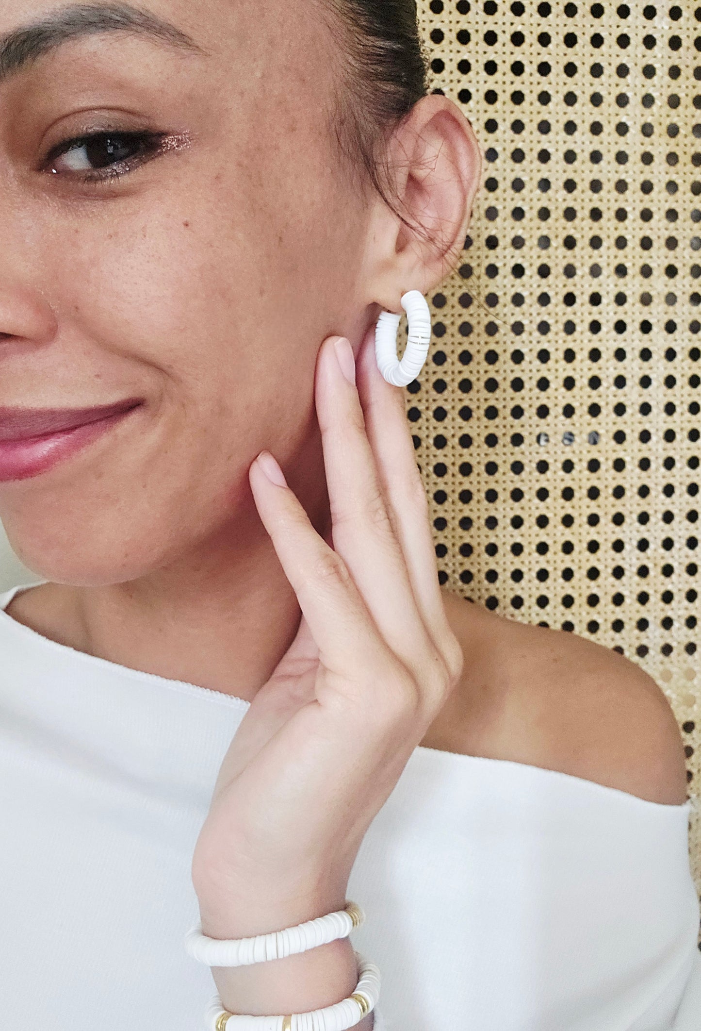 BOUCLES D'OREILLES | polymere blanche
