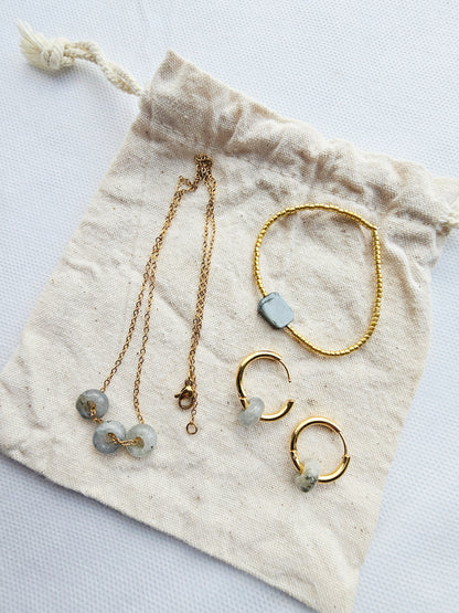 COLLIER | labradorite grise