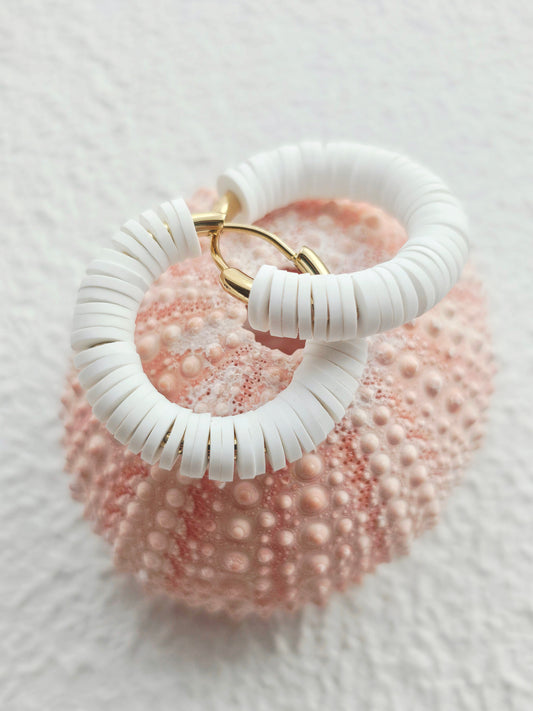 BOUCLES D'OREILLES | polymere blanche